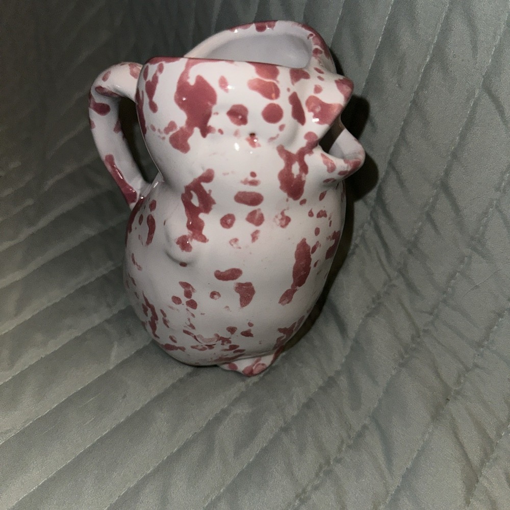 VTG BYBEE Kentucky Pottery Bird Chick  Figure‎ Creamer Pitcher Red Spongeware